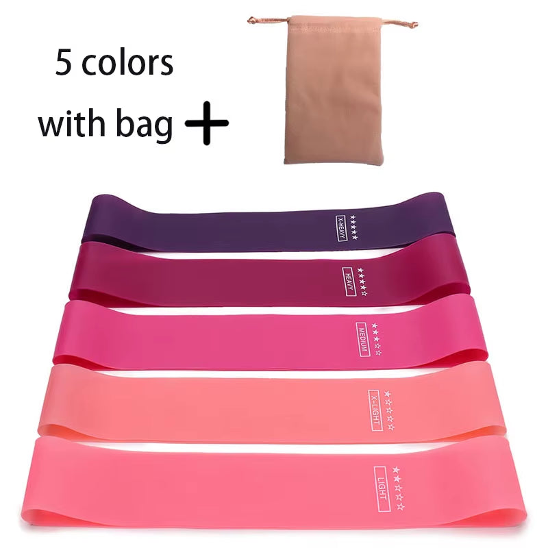 5-Piece Resistance Band Set – Elastic Workout Bands for Yoga, Pilates & Strength Training