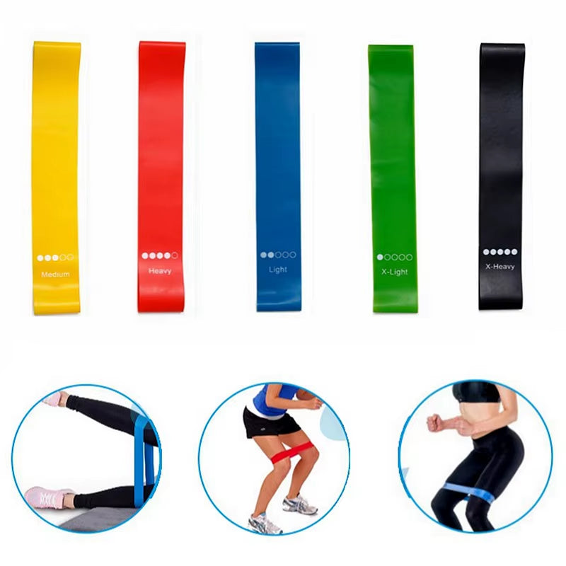 5-Piece Resistance Band Set – Elastic Workout Bands for Yoga, Pilates & Strength Training