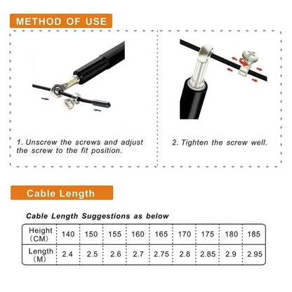 1PCS Jump Rope Ultra-Speed Skipping Rope Steel Wire Jumping Ropes for Boxing Gym Fitness Training 3 Meters Adjustable Speed Gym