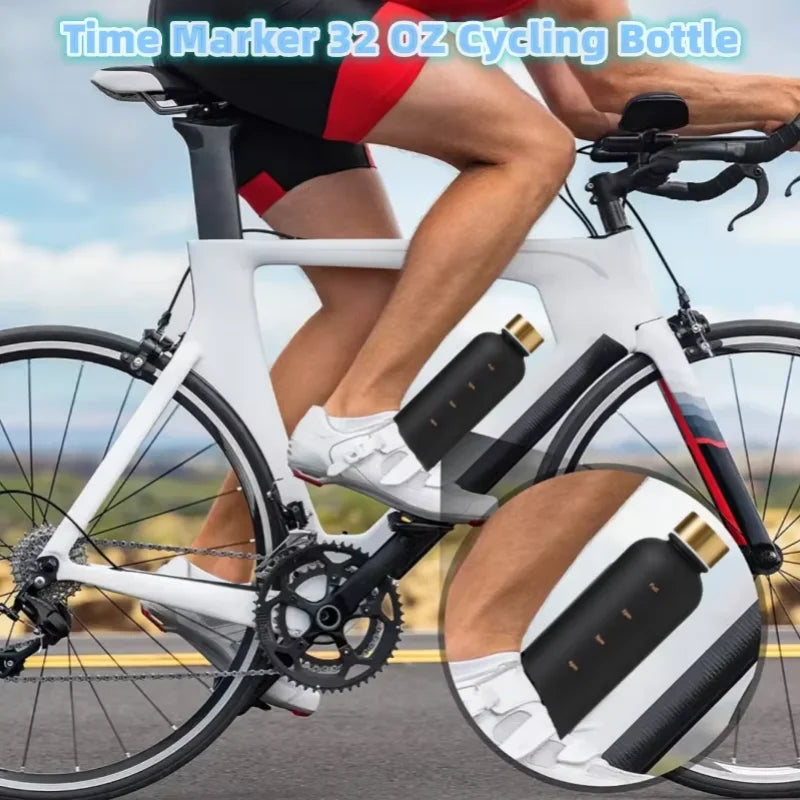 1L Motivational Water Bottle with Time Marker – Leakproof, BPA-Free, Frosted Design