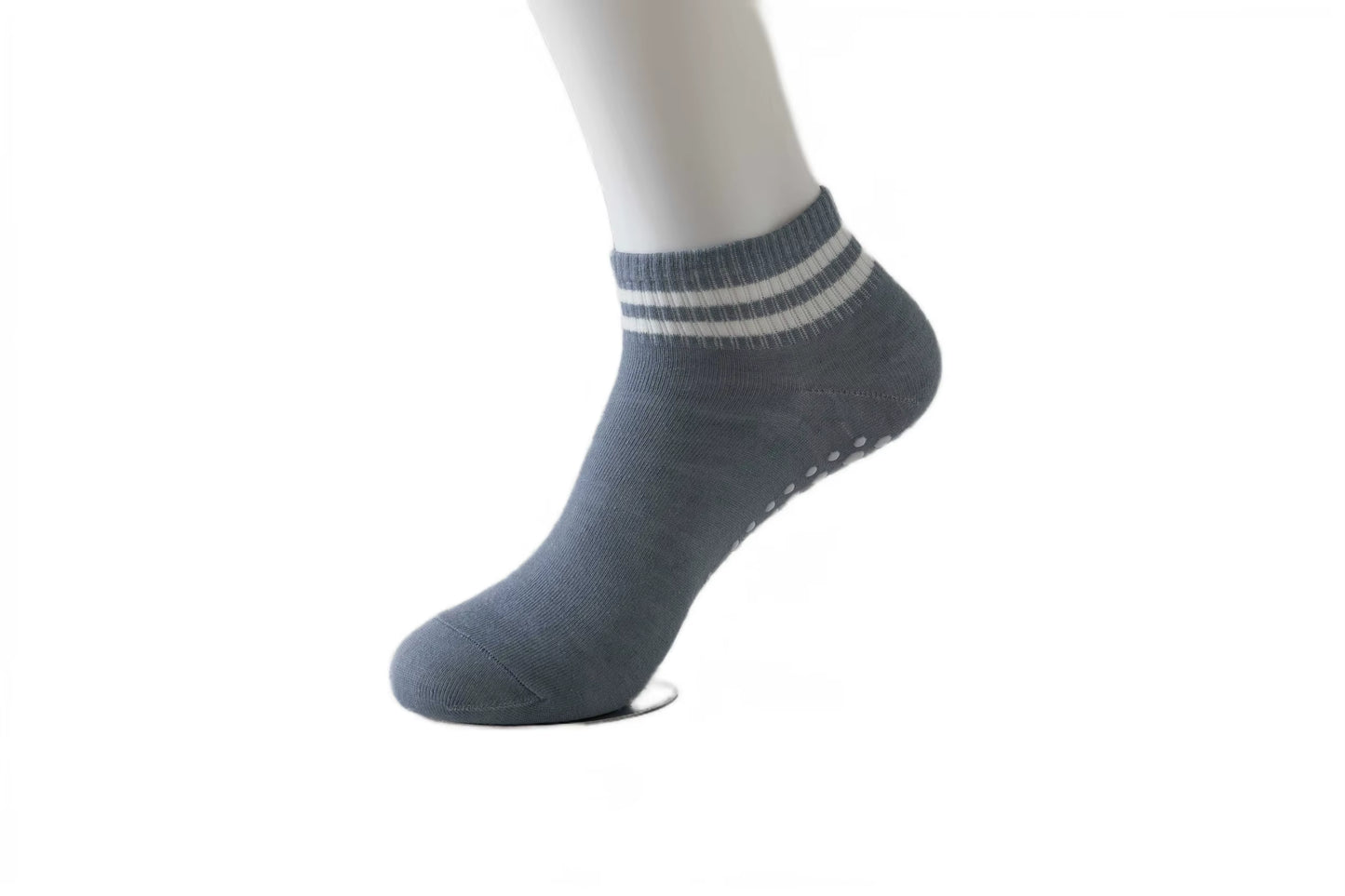 Non-Slip Grip Socks for Pilates, Yoga & Workouts | Double-Stripe Athletic Socks 